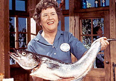 Chef Julia Child with fish