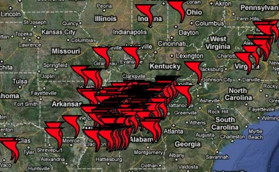 Tornado chart, April 27, 2011